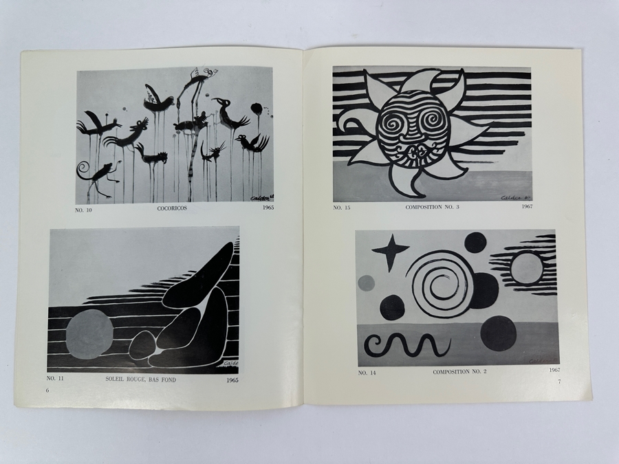 Just Added - Vintage 1967 Alexander Calder Exhibition Program Twenty Gouaches By Calder In Honor Of His Sixty Ninth Birthday Held At The Edgardo Acosta Gallery, Ltd. Beverly Hills, CA [Photo 8]