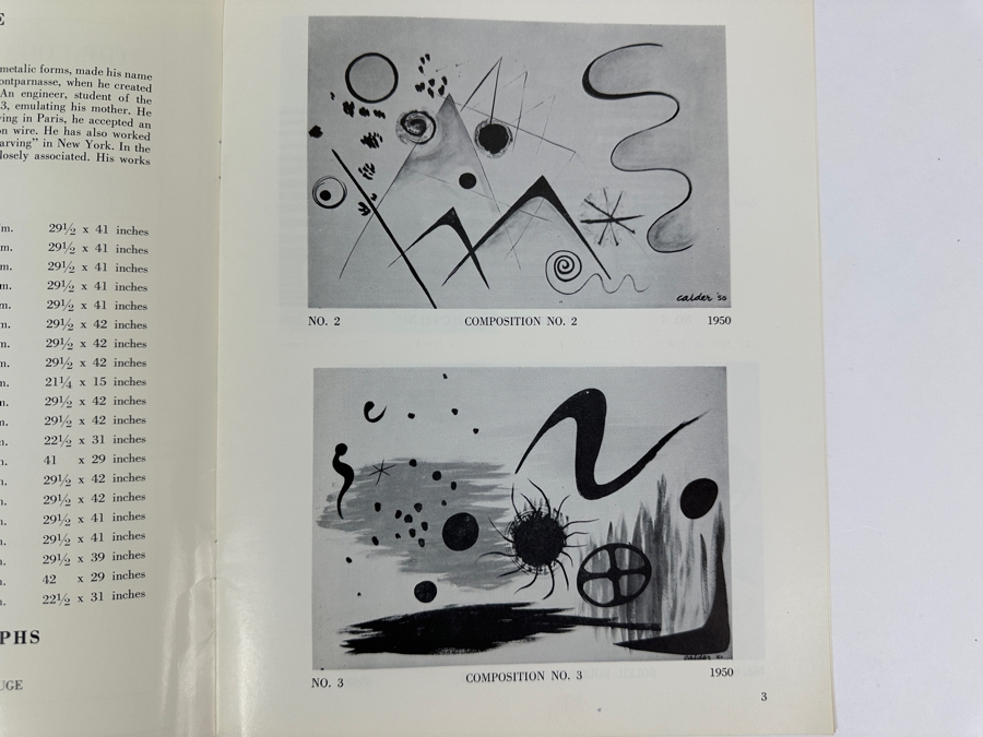 Just Added - Vintage 1967 Alexander Calder Exhibition Program Twenty Gouaches By Calder In Honor Of His Sixty Ninth Birthday Held At The Edgardo Acosta Gallery, Ltd. Beverly Hills, CA [Photo 6]