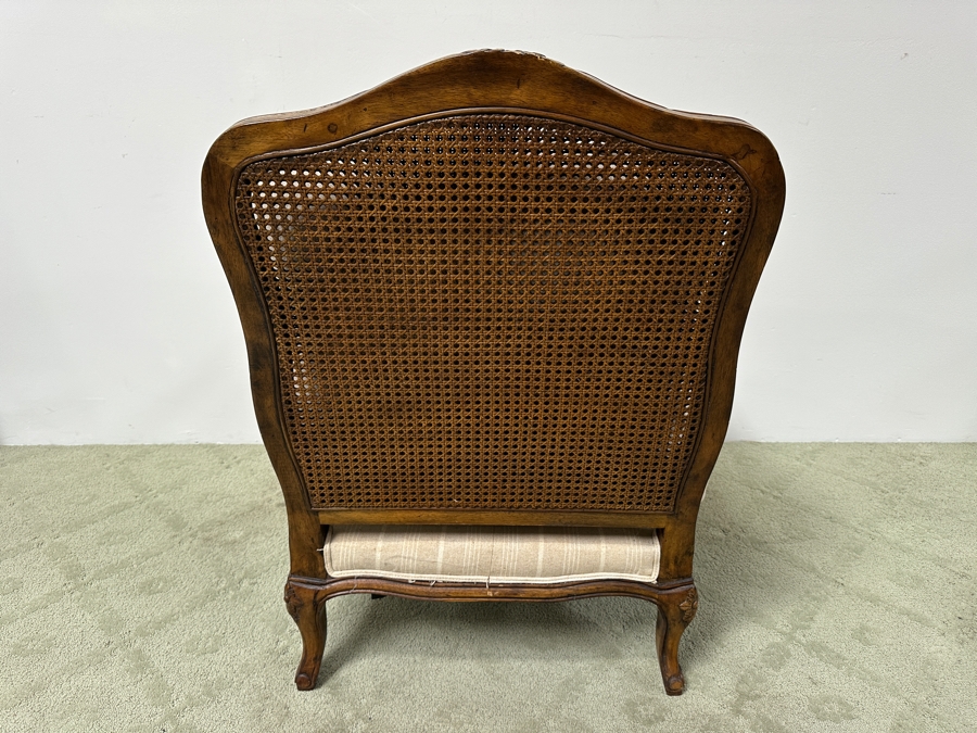 Upholstered French Country Arm Chair with Cane Back 30W x 36D x 38.5H [Photo 6]