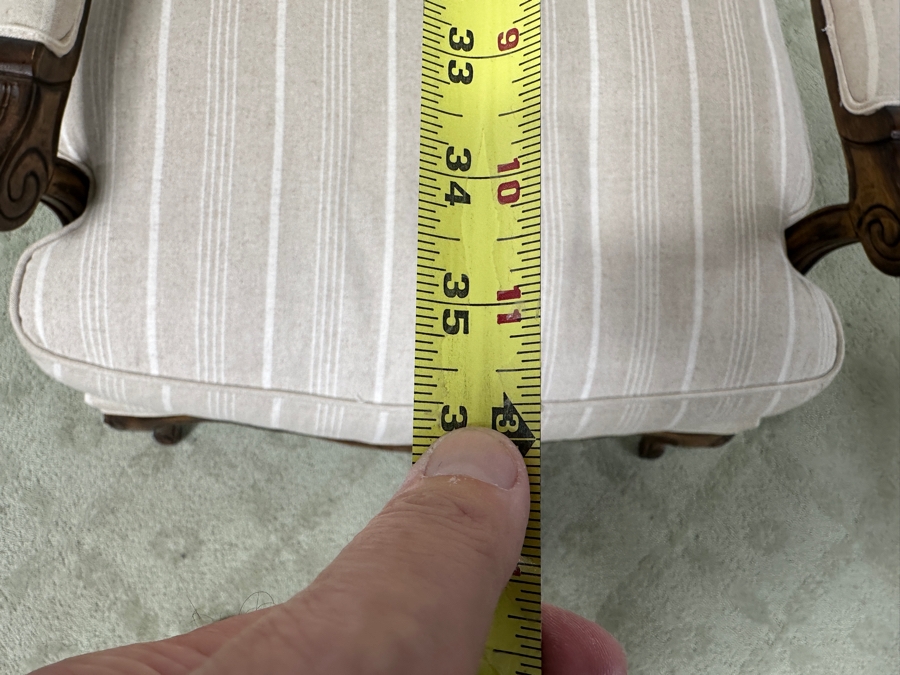 Upholstered French Country Arm Chair with Cane Back 30W x 36D x 38.5H [Photo 8]