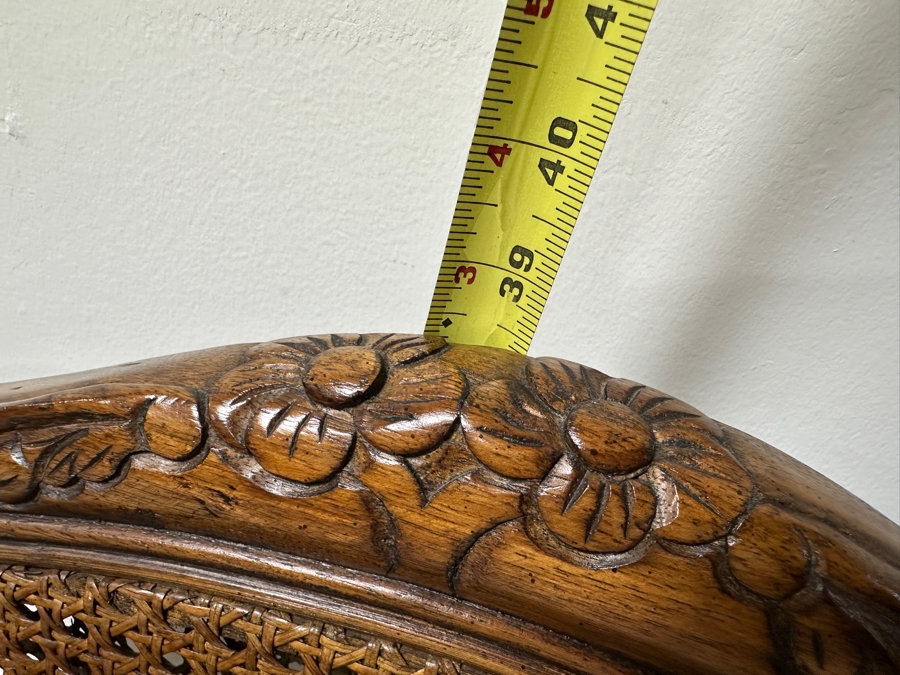 Upholstered French Country Arm Chair with Cane Back 30W x 36D x 38.5H [Photo 9]