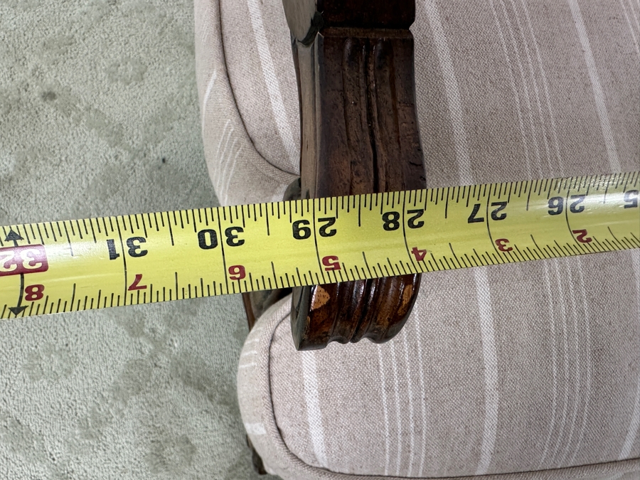 Upholstered French Country Arm Chair with Cane Back 30W x 36D x 38.5H [Photo 7]