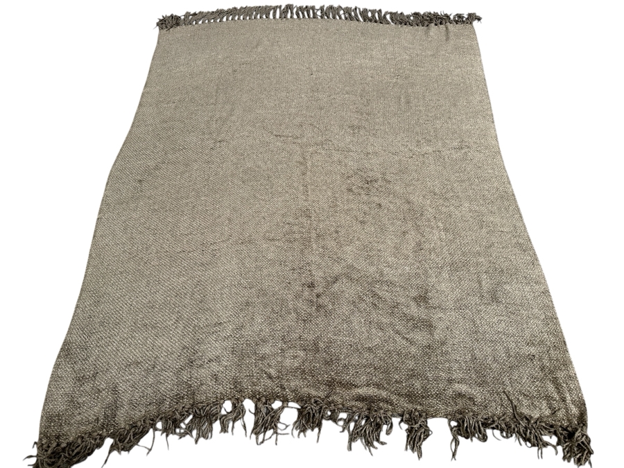Olive Green Pottery Barn Throw 49.5 x 68 [Photo 1]