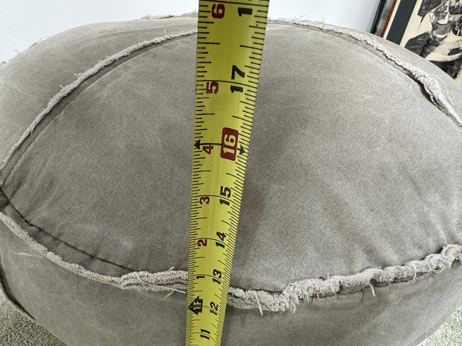 Canvas Tan Colored Pouf 24 x 12 [Photo 5]