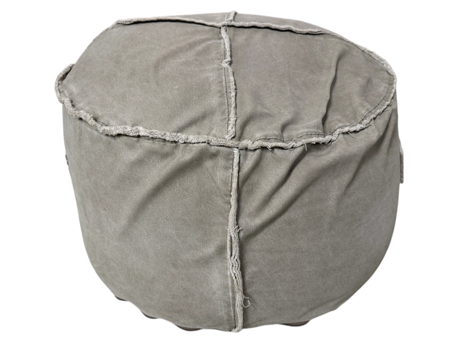 Canvas Tan Colored Pouf 24 x 12 [Photo 1]