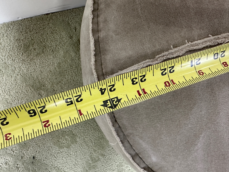 Canvas Tan Colored Pouf 24 x 12 [Photo 4]