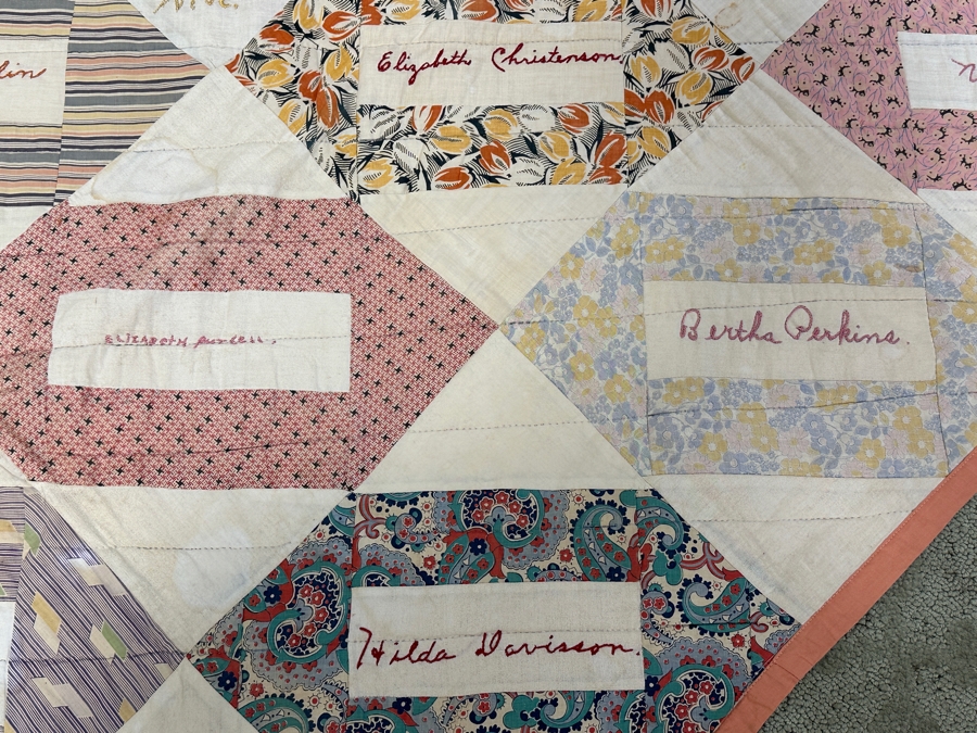 1930's Signed Quilt 73 x 82 [Photo 16]