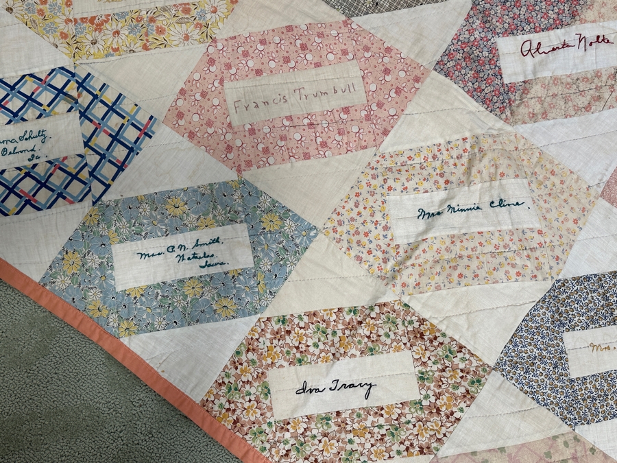 1930's Signed Quilt 73 x 82 [Photo 6]