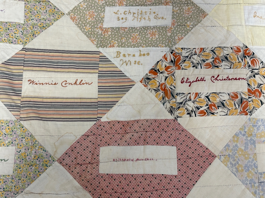 1930's Signed Quilt 73 x 82 [Photo 15]