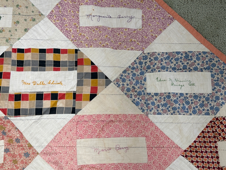 1930's Signed Quilt 73 x 82 [Photo 20]