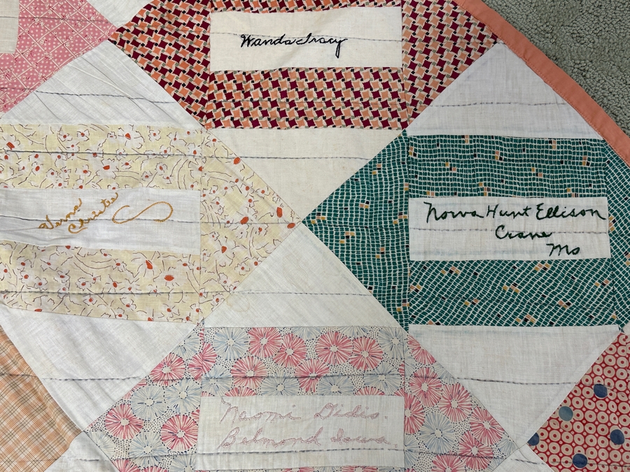 1930's Signed Quilt 73 x 82 [Photo 19]