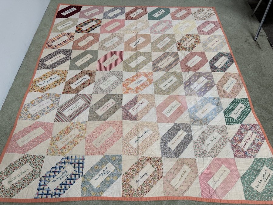 1930's Signed Quilt 73 x 82 [Photo 2]