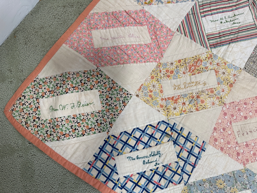 1930's Signed Quilt 73 x 82 [Photo 5]