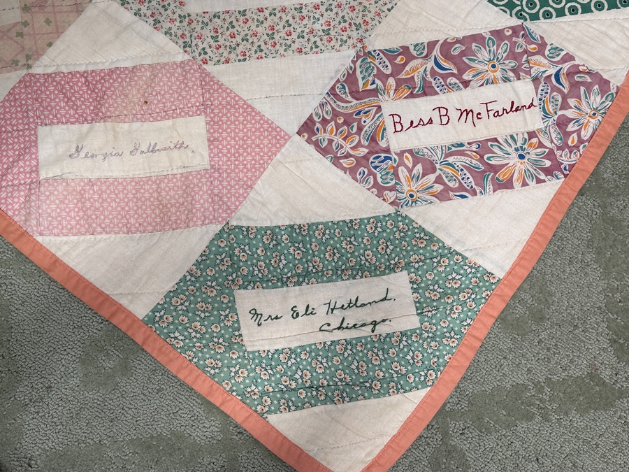1930's Signed Quilt 73 x 82 [Photo 8]