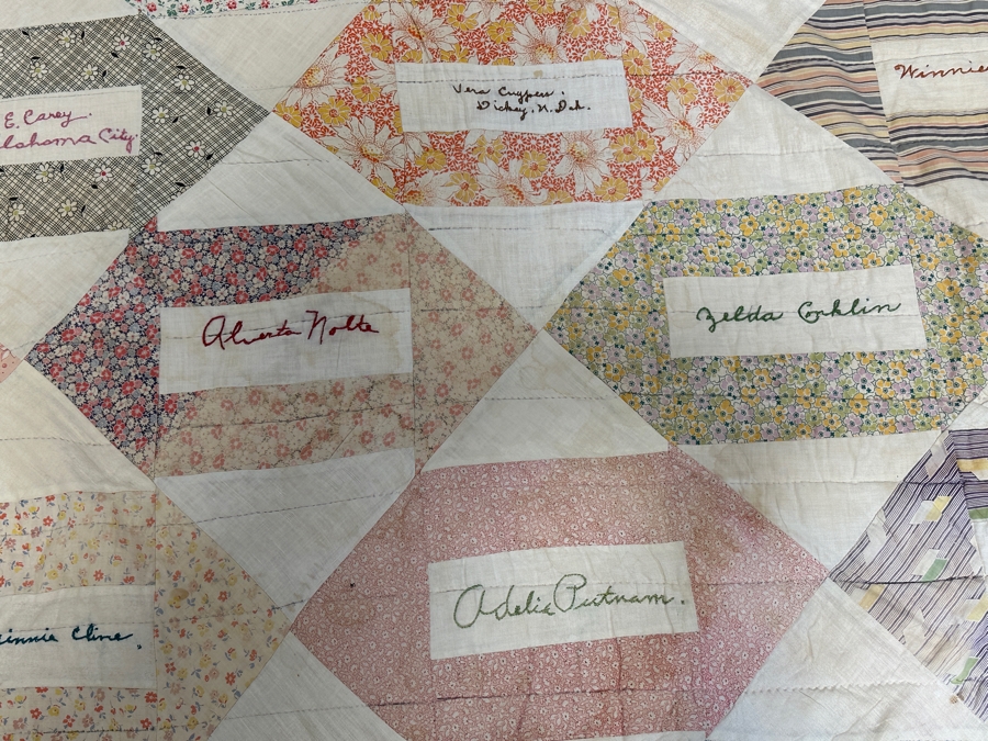 1930's Signed Quilt 73 x 82 [Photo 10]