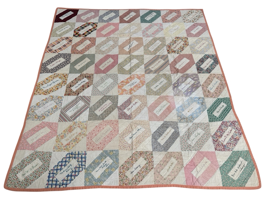 1930's Signed Quilt 73 x 82 [Photo 1]