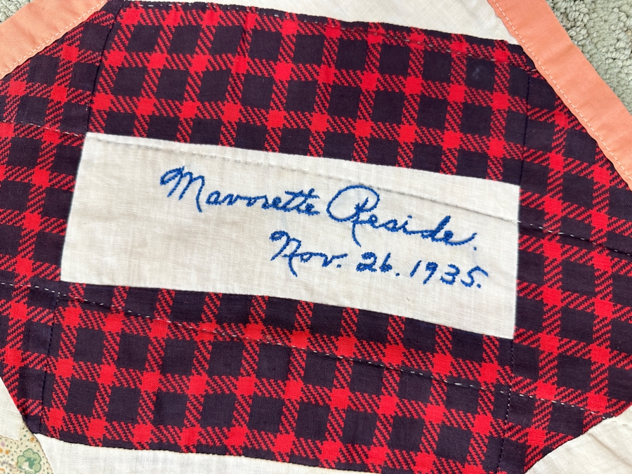 1930's Signed Quilt 73 x 82 [Photo 4]