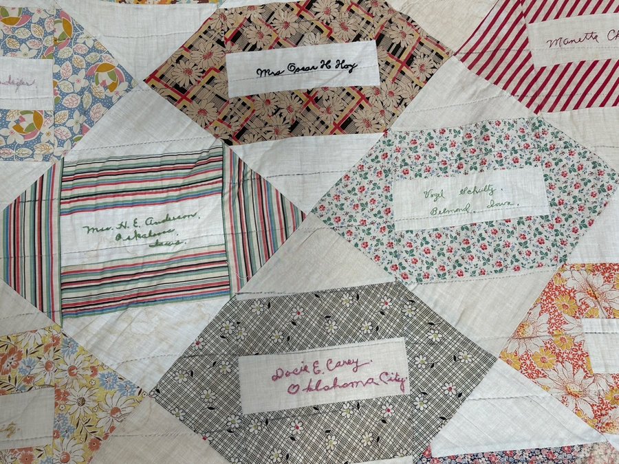 1930's Signed Quilt 73 x 82 [Photo 11]