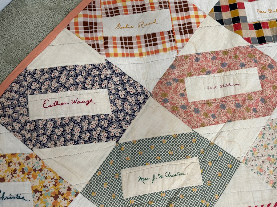 1930's Signed Quilt 73 x 82 [Photo 13]