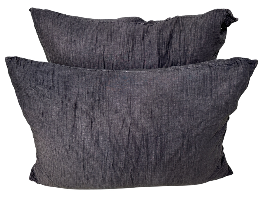 Restoration Hardware Heavyweight Belgian Linen Collection Shams (Made in Italy) with Giant 42' x 30' Feather/Down Pillows [Photo 1]
