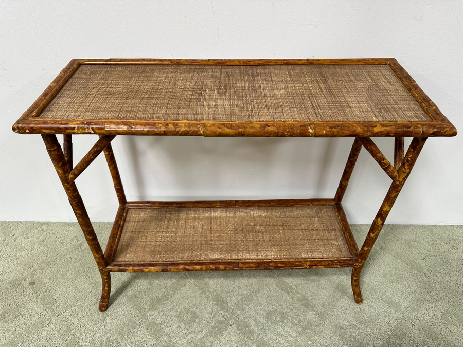Vintage Bamboo Console Table 36W X 14'D x 30H [Photo 2]