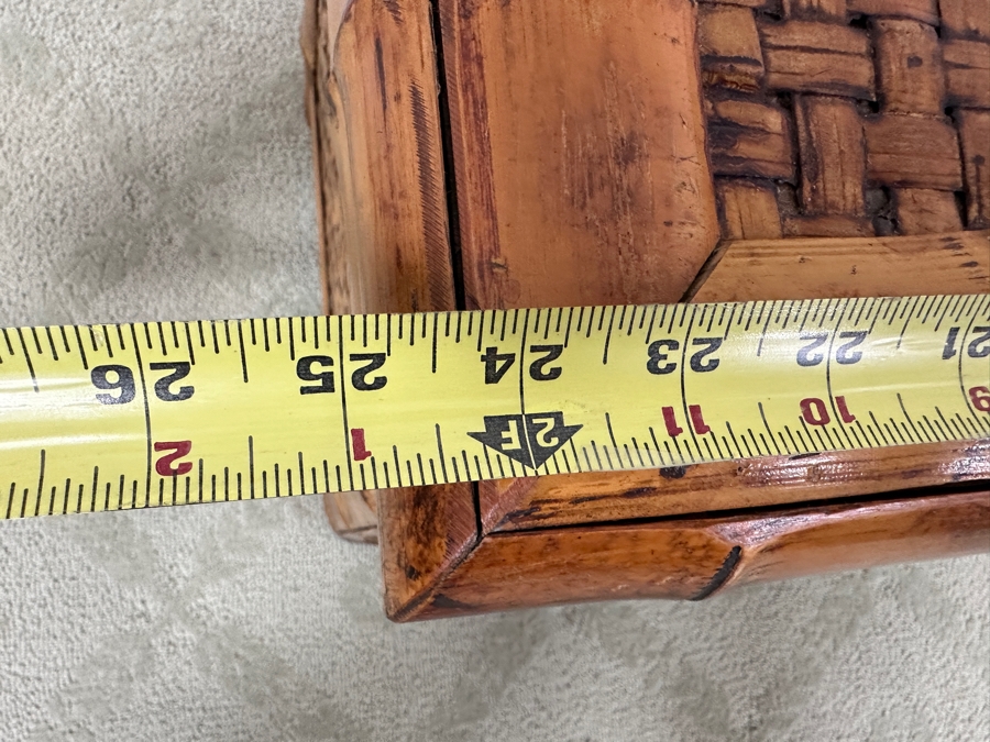 Bamboo And Rattan Trunk 24W X 16D X 19H And Stand 10W X 10D X 25H [Photo 7]