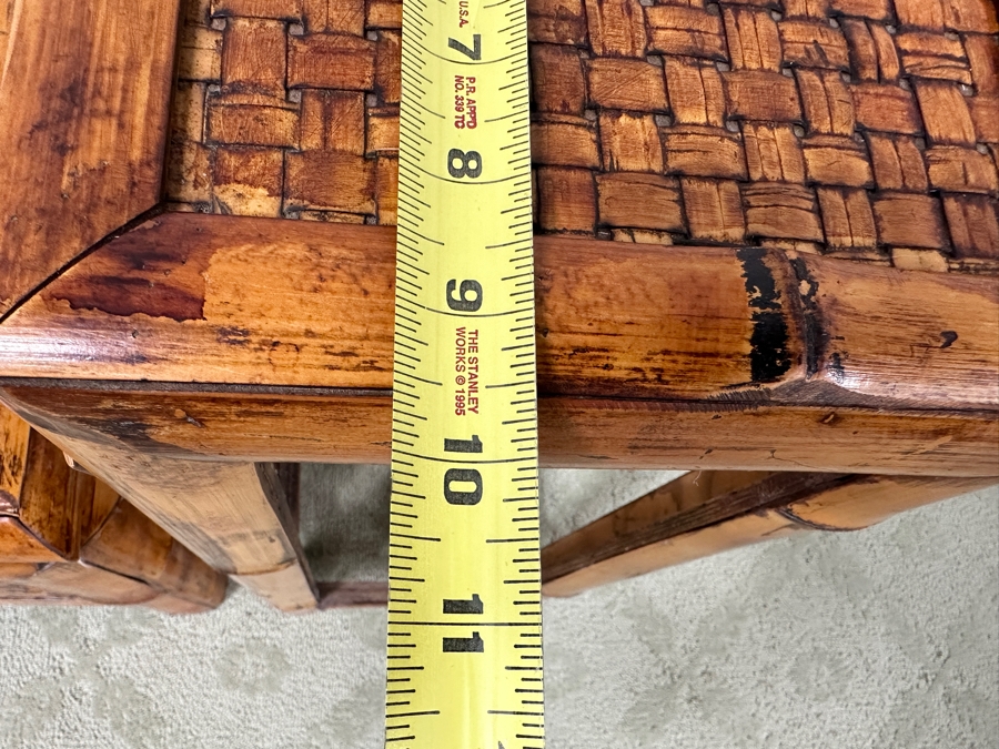 Bamboo And Rattan Trunk 24W X 16D X 19H And Stand 10W X 10D X 25H [Photo 11]