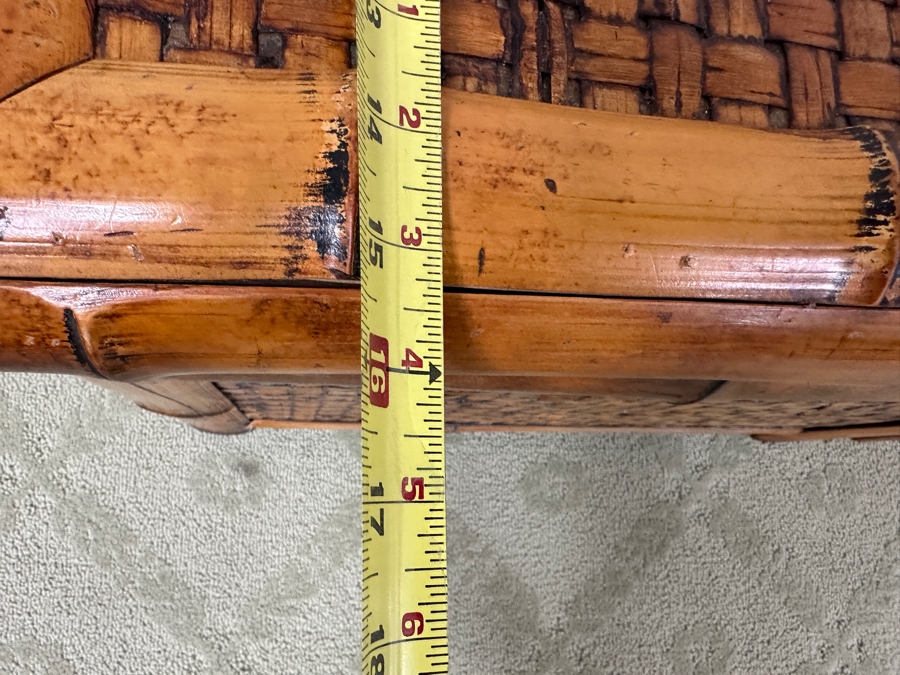 Bamboo And Rattan Trunk 24W X 16D X 19H And Stand 10W X 10D X 25H [Photo 8]