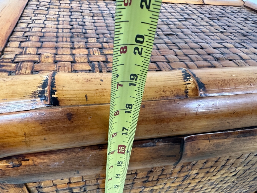 Bamboo And Rattan Trunk 24W X 16D X 19H And Stand 10W X 10D X 25H [Photo 9]