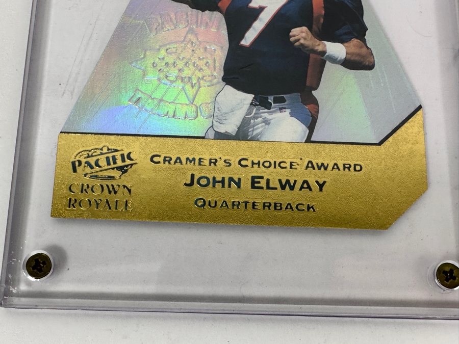 Just Added - 1997 Pacific Crown Royale Cramer's Choice Award Jumbo Football Cards: John Elway & Terrell Davis [Photo 3]