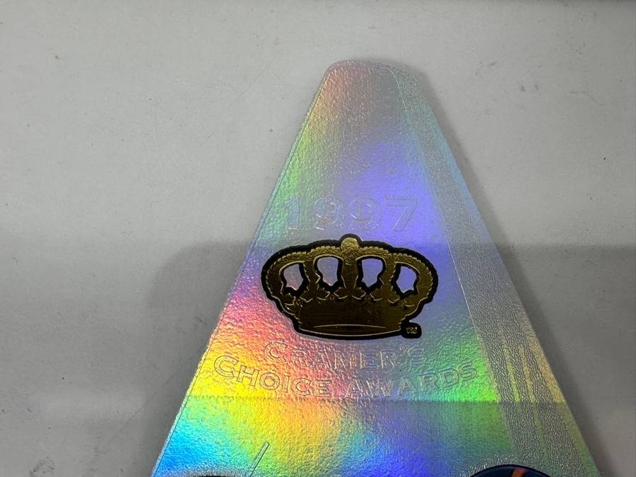 Just Added - 1997 Pacific Crown Royale Cramer's Choice Award Jumbo Football Cards: John Elway & Terrell Davis [Photo 5]