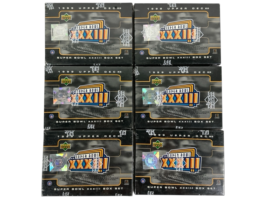 Just Added - (6) Factory Sealed Upper Deck Super Bowl XXXIII Box Sets Football Trading Cards 1999