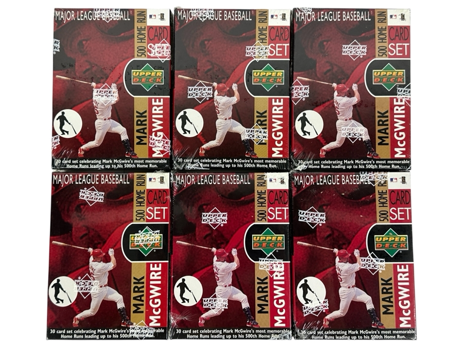Just Added - (6) Factory Sealed Upper Deck Mark McGwire 500 Home Run Baseball Trading Cards 1999