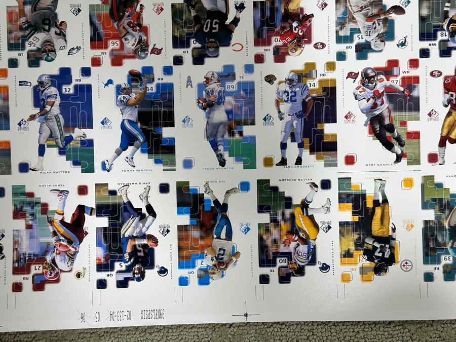 Just Added - 1997 Upper Deck Uncut Printer Sheet Of NFL Football Cards 27 X 40 [Photo 13]