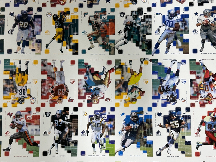 Just Added - 1997 Upper Deck Uncut Printer Sheet Of NFL Football Cards 27 X 40 [Photo 7]