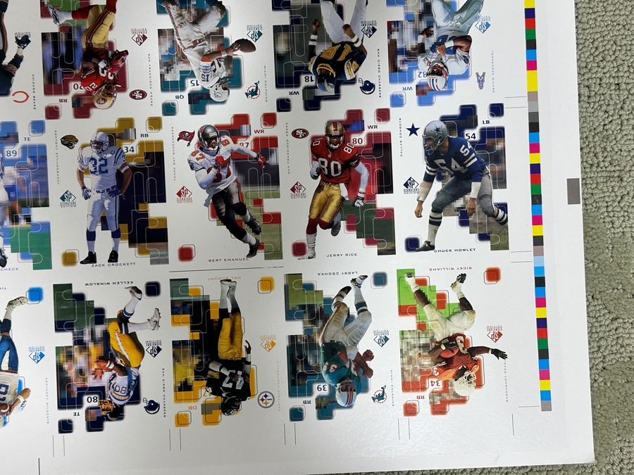 Just Added - 1997 Upper Deck Uncut Printer Sheet Of NFL Football Cards 27 X 40 [Photo 12]