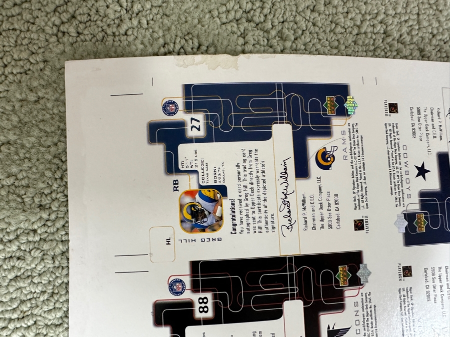 Just Added - 1997 Upper Deck Uncut Printer Sheet Of NFL Football Cards 27 X 40 [Photo 16]