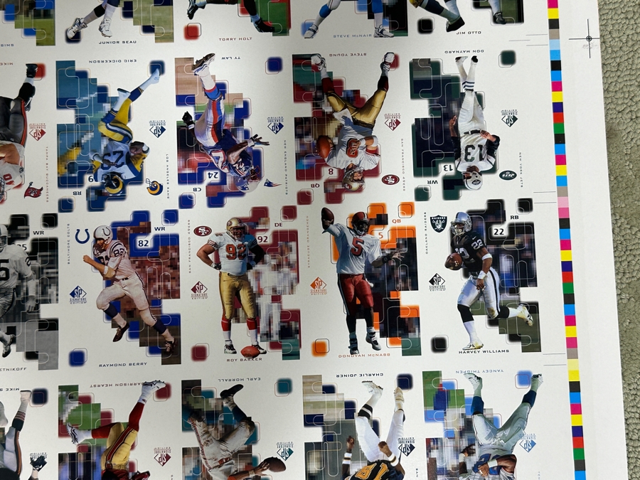 Just Added - 1997 Upper Deck Uncut Printer Sheet Of NFL Football Cards 27 X 40 [Photo 11]