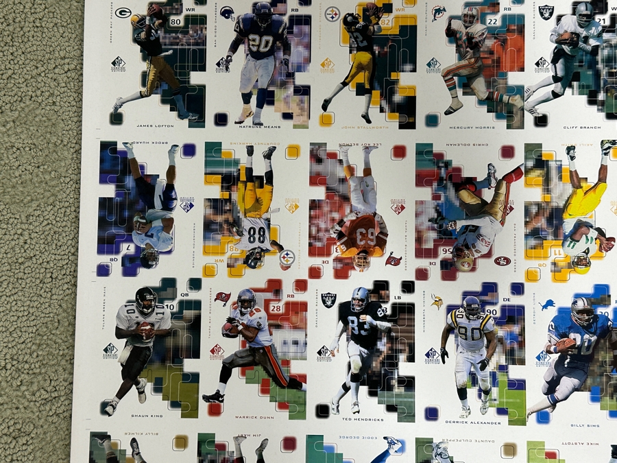 Just Added - 1997 Upper Deck Uncut Printer Sheet Of NFL Football Cards 27 X 40 [Photo 8]