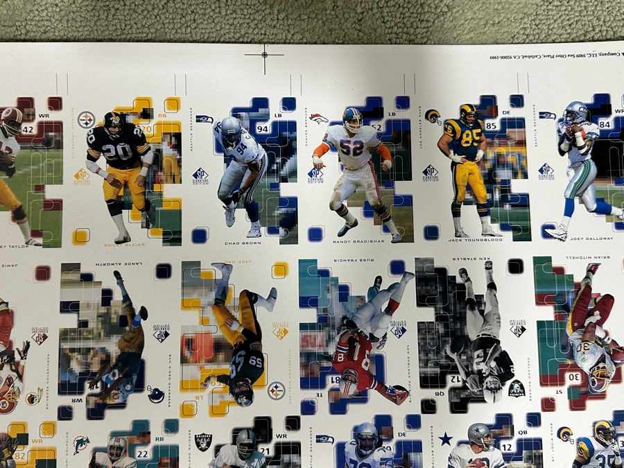 Just Added - 1997 Upper Deck Uncut Printer Sheet Of NFL Football Cards 27 X 40 [Photo 4]
