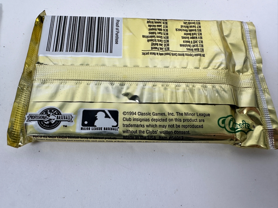 Just Added - (10) Unopened Packs Of 1993 Classic Best Baseball Cards With Possible Autographed Cards & (1) Unopened Pack Of 1994 Classic Best Pro Prospects Baseball Gold Cards With Rookie Cards [Photo 7]