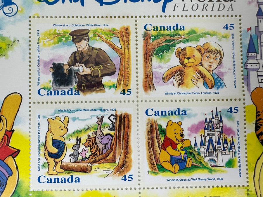 Just Added - (4) Limited Edition Canadian Mint Walt Disney World Florida Stamps Sheets Art By Anthony Van Bruggen [Photo 3]