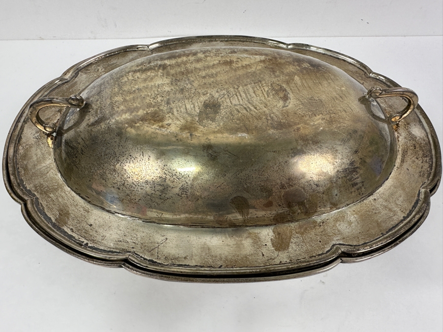 Heavy Sterling Silver (.950) Covered Dish With Handles Signed Regil Mexico Weighs 1,158.9g [Photo 3]