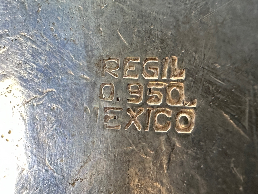 Heavy Sterling Silver (.950) Covered Dish With Handles Signed Regil Mexico Weighs 1,158.9g [Photo 8]
