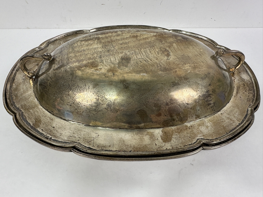 Heavy Sterling Silver (.950) Covered Dish With Handles Signed Regil Mexico Weighs 1,158.9g [Photo 2]