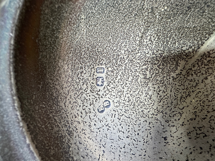 Rare Antique Signed Henry Doulton (Royal Doulton) Pottery Ewer With Substantial Beasley & Beasley English Sterling Silver Top (Pottery Needs To Be Repaired - See Photos For Hairline Cracks) 14'H [Photo 11]