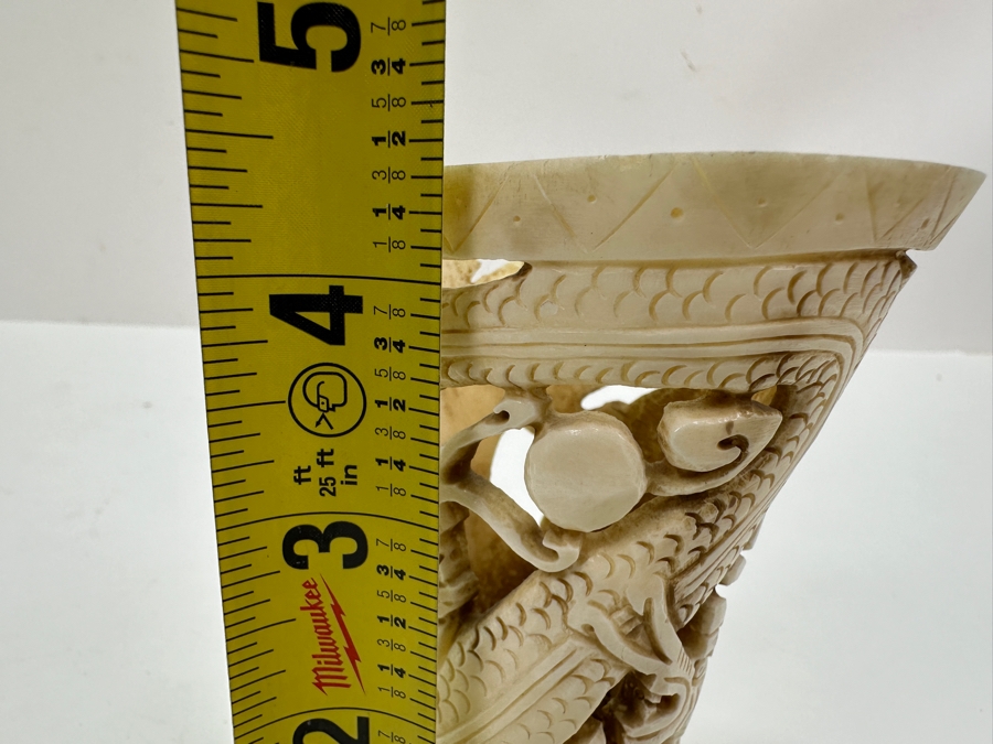 Vintage Carved Bone Dragon Serpent Pencil Brush Cigarette Holder 4-3/8'H [Photo 10]