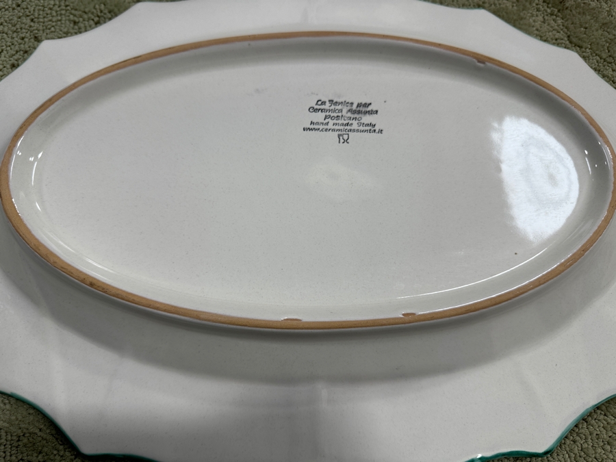 Assunta Positano Handmade Ceramic Fish Platter with 6 Circling Plates, Made in Italy 34' x 28' [Photo 9]