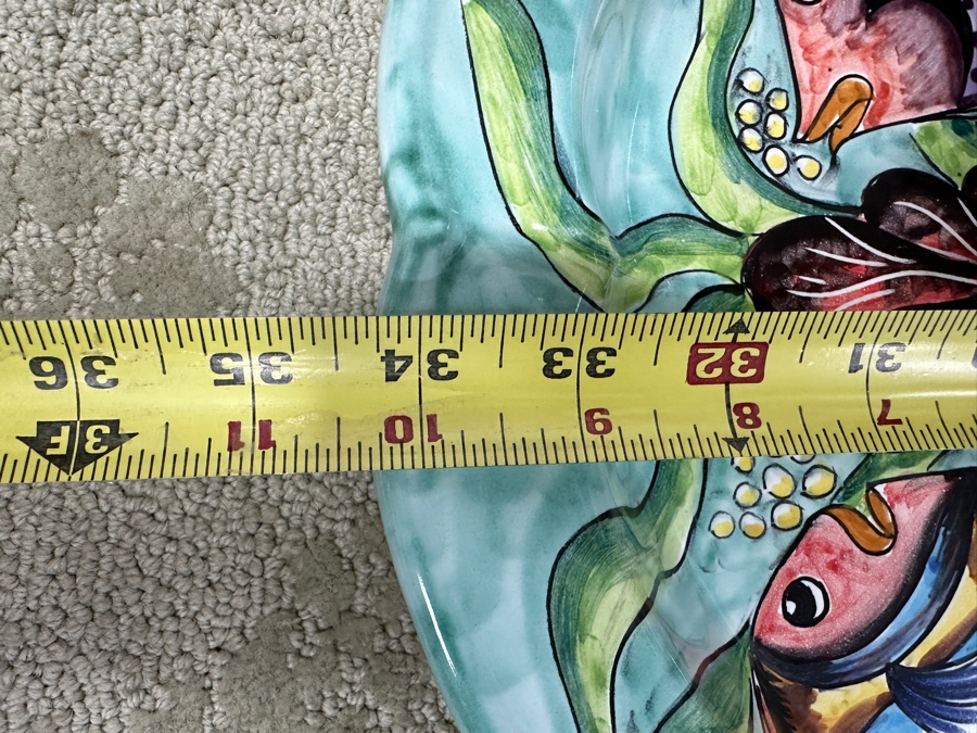 Assunta Positano Handmade Ceramic Fish Platter with 6 Circling Plates, Made in Italy 34' x 28' [Photo 11]