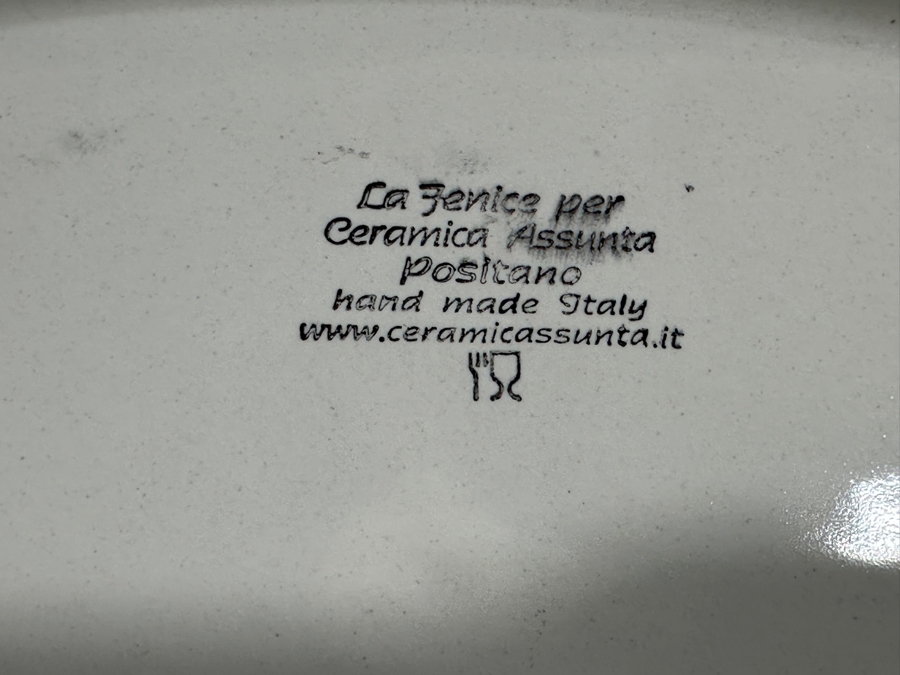Assunta Positano Handmade Ceramic Fish Platter with 6 Circling Plates, Made in Italy 34' x 28' [Photo 10]